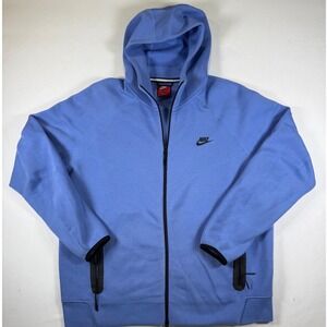 Nike Tech Fleece Full Zip Hoodie Blue Men's XL Athletic Casual Comfort